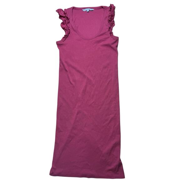 The Nines by Hatch Maternity Dress Womens Small Red Flutter Ribbed Tank Ruffle - Picture 1 of 6